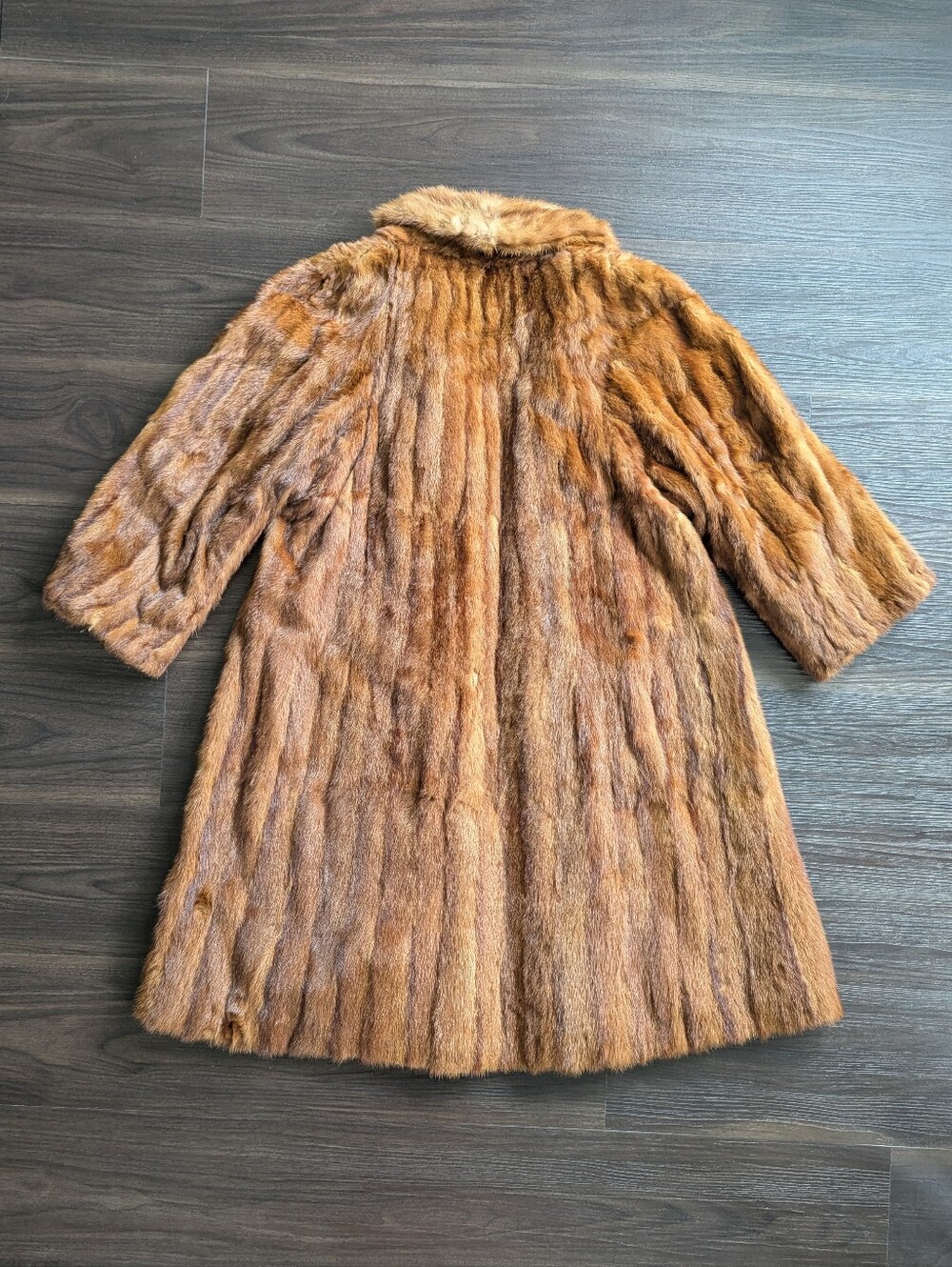 VTG 50s/60s French Room Belk's Charlotte Fur Overcoat Brown WInter Glam Large - Picture 8 of 10